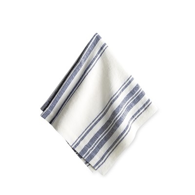 French Striped Napkins, Set of 4, Navy Blue - Image 0