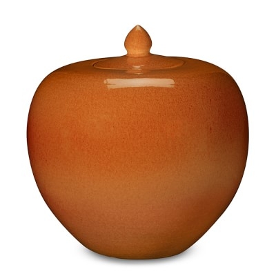 Crackle Vase, Melon Jar, Orange - Image 0