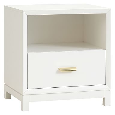 Rowan 1-Drawer Storage Bedside Table, Lacquer Simply White - Image 0
