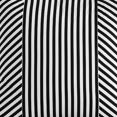 The Emily &amp; Meritt Cabana Stripe Euro Pillowcase, Black/White - Image 1
