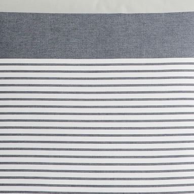 Harbor Stripe Duvet Cover, Full/Queen, Gray - Image 1
