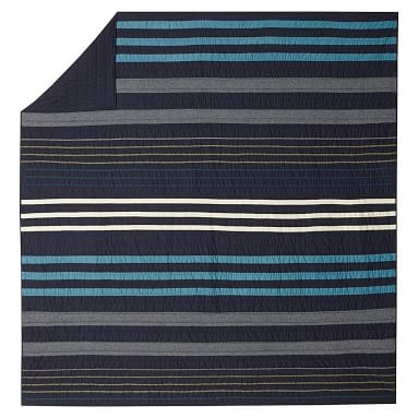 Laid Back Stripes Quilt, Full/Queen, Multi - Image 1