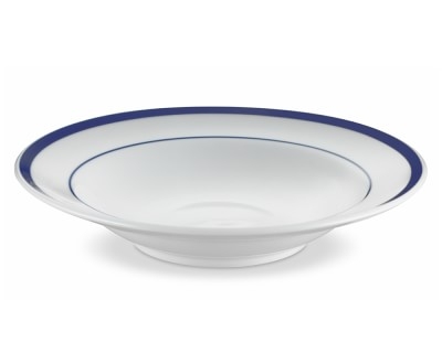 Brasserie Blue-Banded Porcelain Soup Bowls, Set of 4 - Image 0