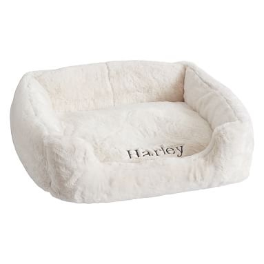 Faux-Fur Large Pet Bed, Ivory Luxe - Image 1