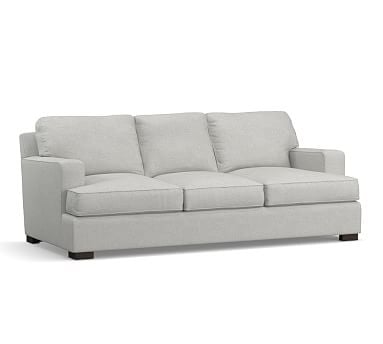 Townsend Square Arm Upholstered Sofa 86.5", Polyester Wrapped Cushions, Basketweave Slub Ash - Image 1