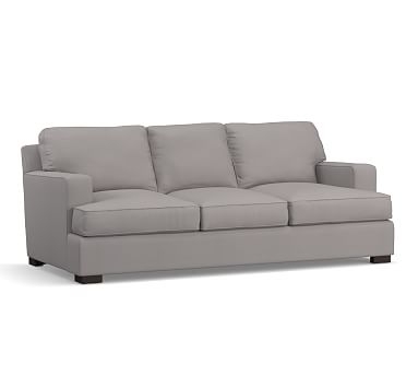 Townsend Square Arm Upholstered Sofa 86", Polyester Wrapped Cushions, Performance Twill Metal Gray - Image 1