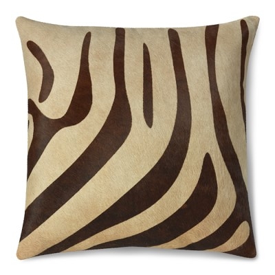 Printed Zebra Hide Pillow Cover, 22" X 22" - Image 1