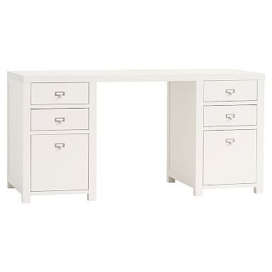 Customize-It Simple Storage Pedestal Desk, Simply White - Image 0
