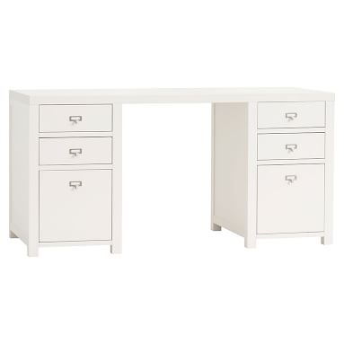 Customize-It Simple Storage Pedestal Desk, Simply White - Image 1