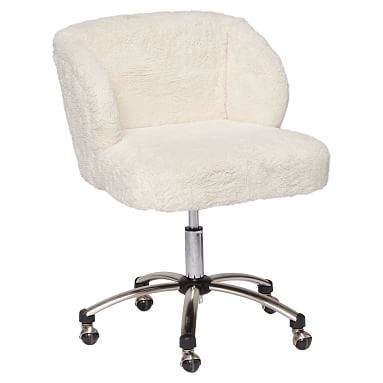 Sherpa Wingback Desk Chair, Ivory - Image 0