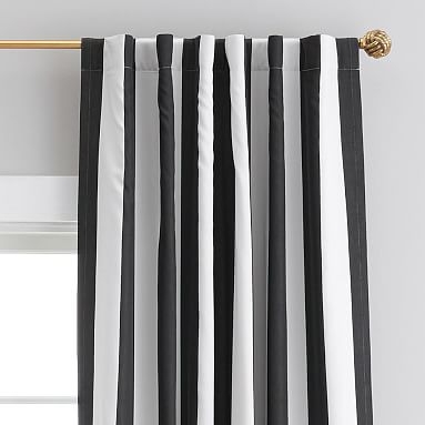 The Emily & Meritt Circus Stripe Blackout Curtain Panel, 84", Black/White - Image 0