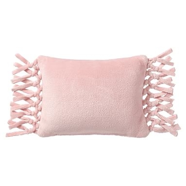 Bohemian Fringe Plush Pillow, 12"x16", Quartz Blush - Image 0