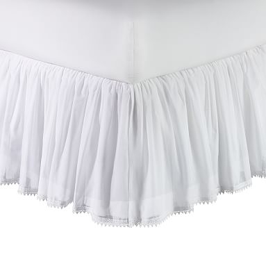Bohemian Bed-Skirt, 14", Queen, White - Image 0
