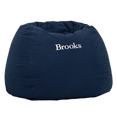 Washed Twill Beanbag Cover, Large, Navy - Image 0