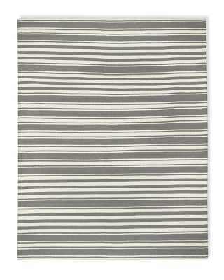 Riviera Stripe Indoor/Outdoor Rug, 8x10', Steeple Gray/Egret - Image 0