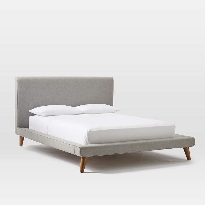 Mod Upholstered Platform Bed - Feather Gray, Queen - Image 0