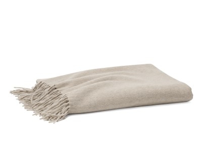 Solid Cashmere Throw, 50" X 65", Oatmeal - Image 0