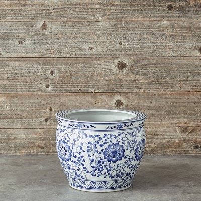 Blue & White Ceramic Planter, Extra Large - Image 0