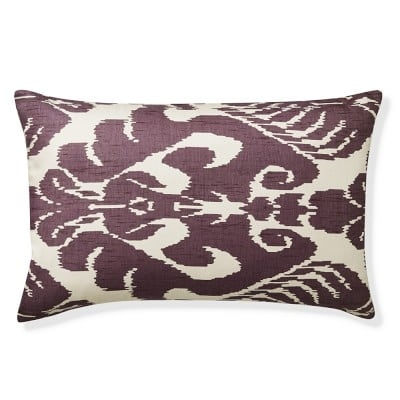 Silk Ikat Medallion Lumbar Pillow Cover, 14" X 22", Lilac - Image 0