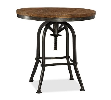Weldon Adjustable Metal &amp; Wood Side Table - Image 1