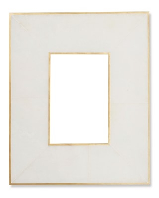 Revised Brass Bordered Stone Picture Frame, 4" X 6", White - Image 0