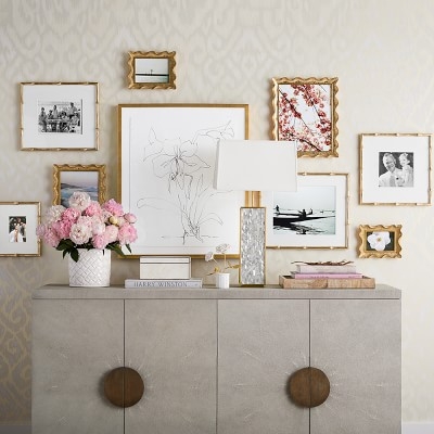 AERIN Gold Scalloped Gallery Frame, 8" X 8" - Image 1