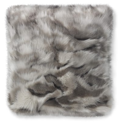 Faux Fur Pillow Cover, 22" X 22", Gray Fox- Cover Only - Image 0