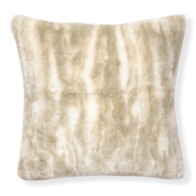 Faux Fur Pillow Cover, 18" X 18", Arctic Fox - Image 1