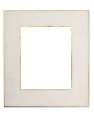 Revised Brass Bordered Stone Picture Frame, 8" X 10", White - Image 0