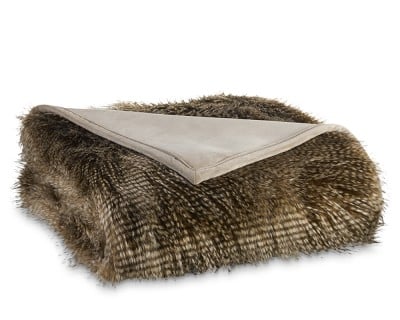 Faux Fur Blanket, Brown Owl - Image 0