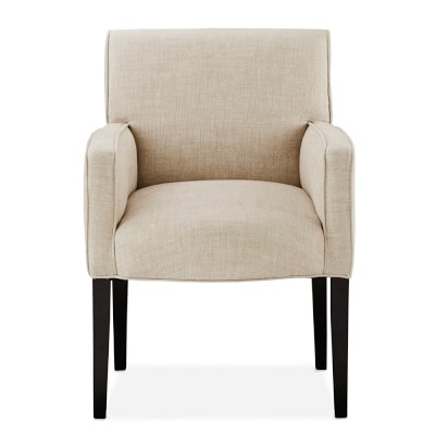 Fitzgerald Dining Armchair, Chunky Linen, Natural, Ebony Leg - Image 0