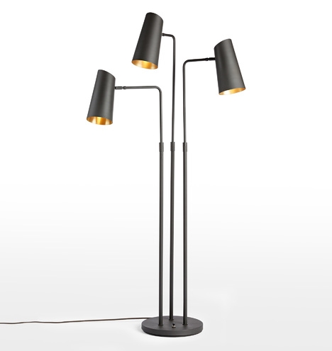 Cypress 3-Arm Floor Lamp - Oil Rubbed Bronze Fixture, Oil Rubbed Bronze Shade - Image 1