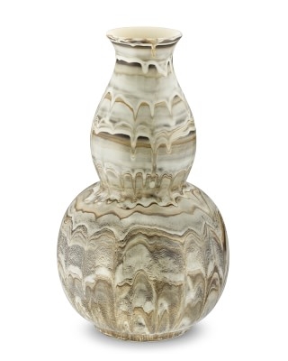 Marble-Dripped Ceramic Vase, Large - Image 0
