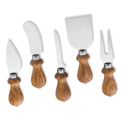 Antonini Olive Wood Cheese Knives, Set of 5 - Image 0