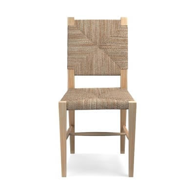 Rutherford Woven Rush Dining Side Chair, Light Oak - Image 0
