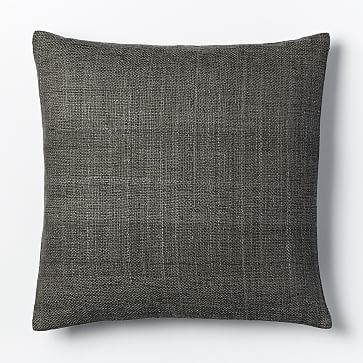 Silk Handloomed Pillow Cover, 20"x20", Shale - Image 1