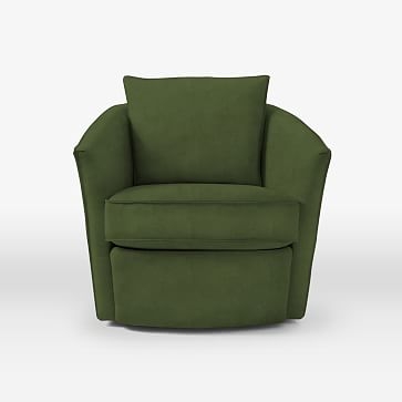 Duffield Swivel Chair, Performance Velvet, Moss - Image 1