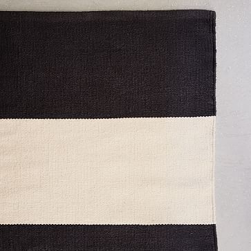 Bold Stripe Cotton Rug, Black, 8'x10' - Image 2