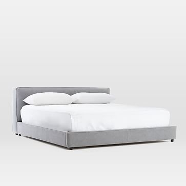 Flanged Edge Upholstered Bed, Queen - Image 1