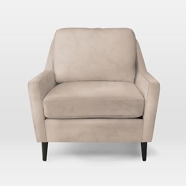 Everett Chair, Luster Velvet, Dusty Blush - Image 1