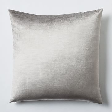 Luster Velvet Pillow Cover, 20"x20", Platinum - Image 0
