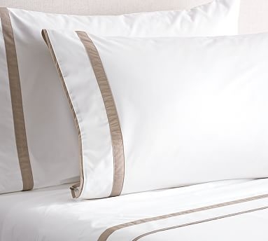 Morgan Organic Extra Pillowcases, Set of 2, King, Simply Taupe - Image 1