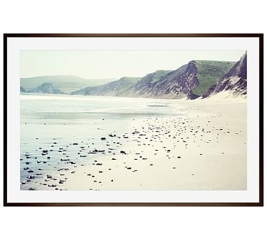 Pebbly Beach Framed Print by Lupen Grainne, 28x42", Wood Gallery Frame, Espresso, Mat - Image 1