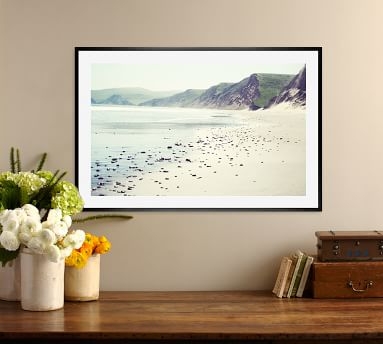 Pebbly Beach Framed Print by Lupen Grainne, 28x42", Wood Gallery Frame, Black, Mat - Image 2