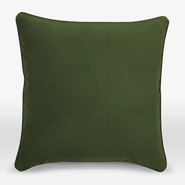 Upholstery Fabric Pillow Cover, Welt Seam, 18"x18", Performance Velvet, Moss - Image 1