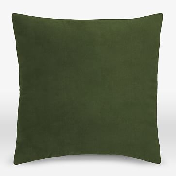 Upholstery Fabric Pillow Cover, Square, 20"x20", Performance Velvet, Moss - Image 1