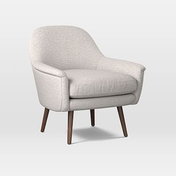 Phoebe Mid-Century Chair, Twill, Wheat, Pecan - Image 0