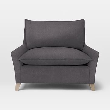 Bliss Down-Filled Chair-and-a-Half, Linen Weave, Steel Gray - Image 1
