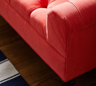 Lorraine Upholstered Tufted Bench, Full, Denim Warm White - Image 2