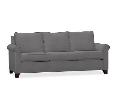 Cameron Roll Arm Upholstered Sofa 88" 3-Seater, Polyester Wrapped Cushions, Performance Everydaysuede(TM) Metal Gray - Image 1